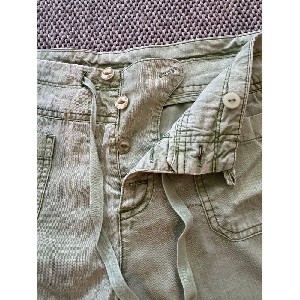 Sundance Green Short Button And Draw String Waist… - image 2